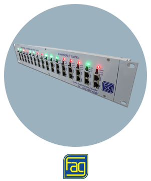 Patch Panel POE Giga Lan - 16 Saídas 12-24-48 Volts